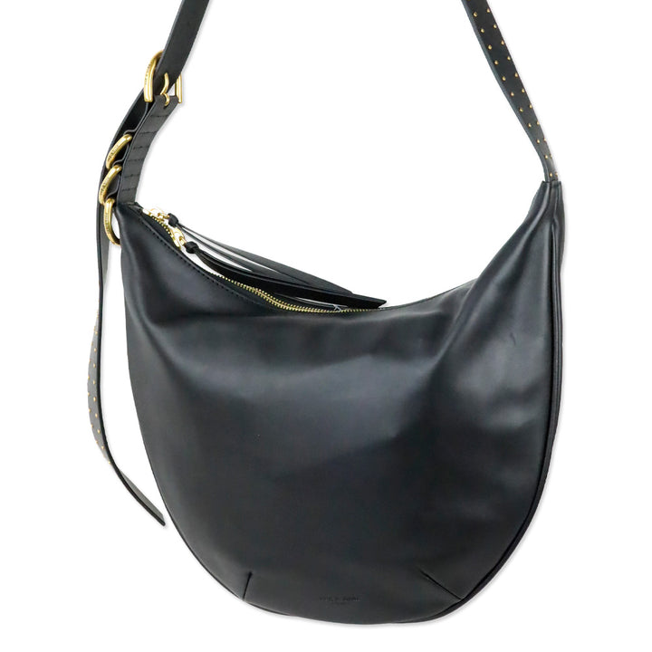 Rag & Bone Black/Gold Mercer Medium Leather Hobo