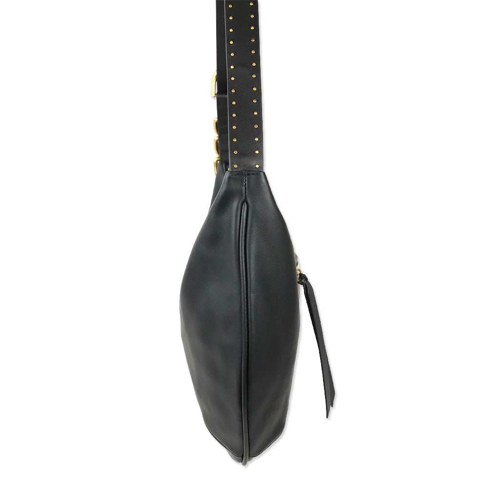 Rag & Bone Black/Gold Mercer Medium Leather Hobo