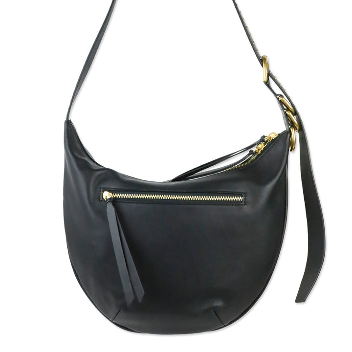 Rag & Bone Black/Gold Mercer Medium Leather Hobo