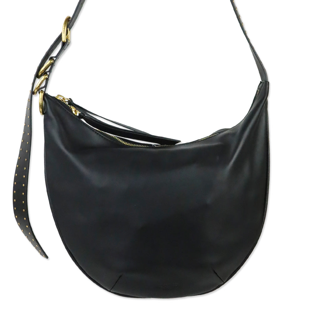 Rag & Bone Black/Gold Mercer Medium Leather Hobo
