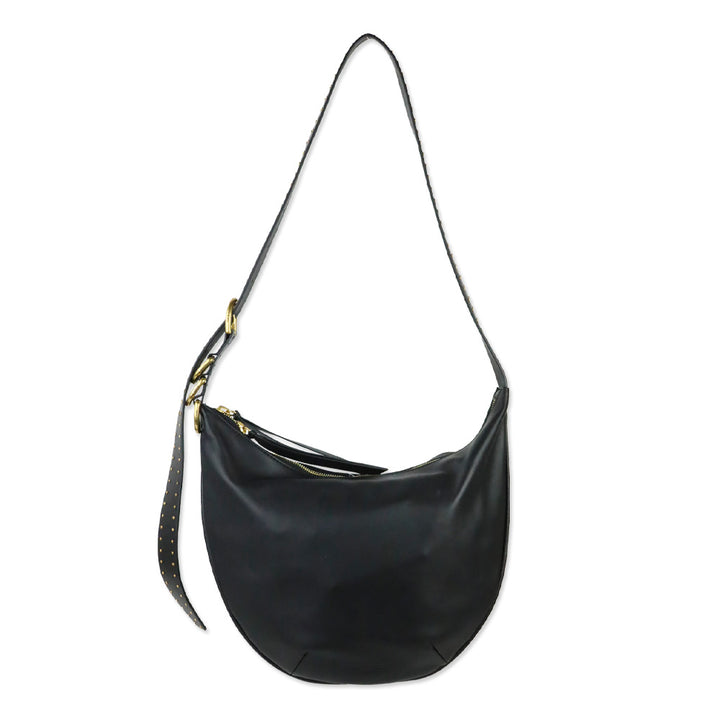 Rag & Bone Black/Gold Mercer Medium Leather Hobo