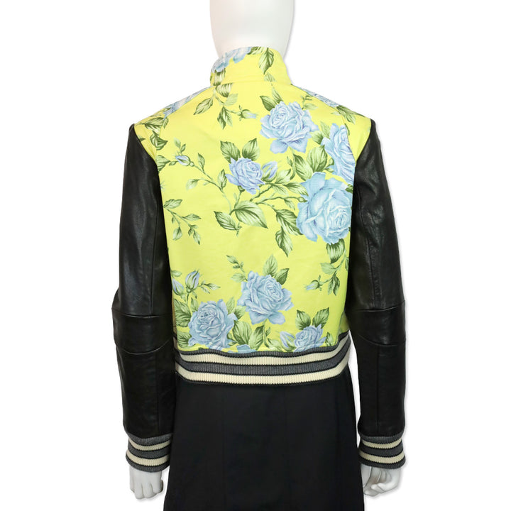 Rag & Bone Cambridge Yellow Floral Print Varsity Bomber Jacket