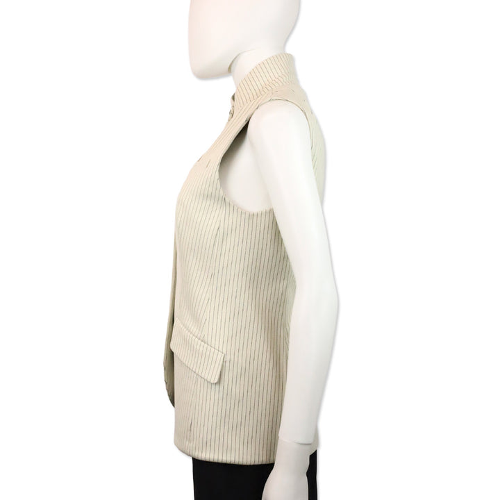 Rag & Bone Ivory Stripe Ponte Slade Vest