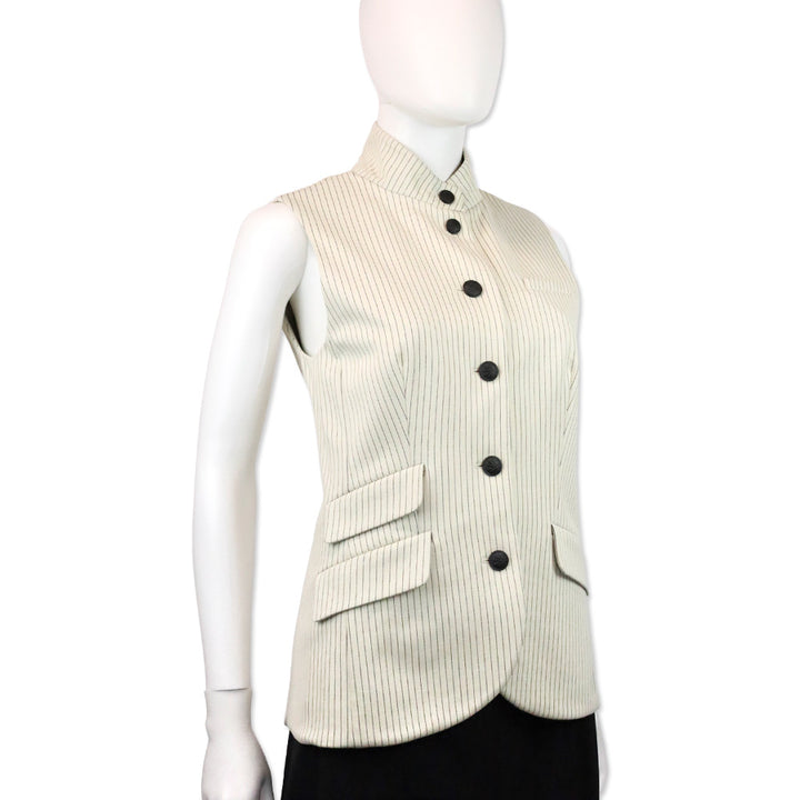 Rag & Bone Ivory Stripe Ponte Slade Vest