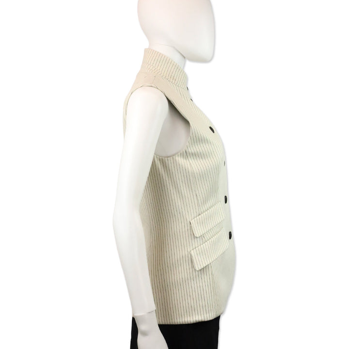 Rag & Bone Ivory Stripe Ponte Slade Vest