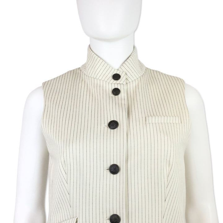 Rag & Bone Ivory Stripe Ponte Slade Vest