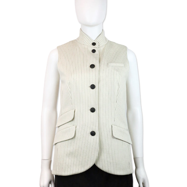 Rag & Bone Ivory Stripe Ponte Slade Vest
