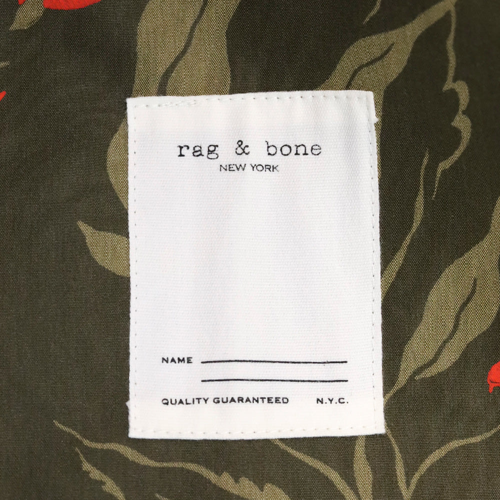 Rag & Bone Olive Floral/Bird Print Flight Shirt Jacket