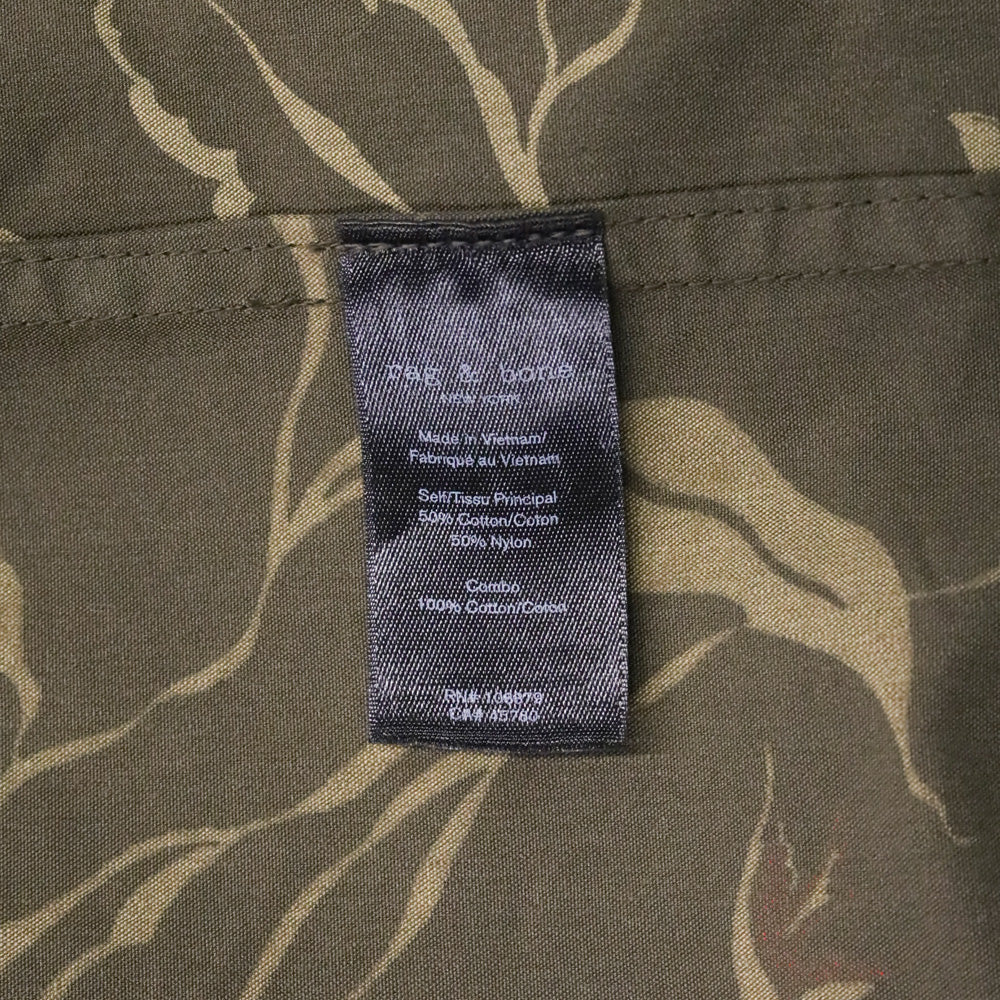 Rag & Bone Olive Floral/Bird Print Flight Shirt Jacket
