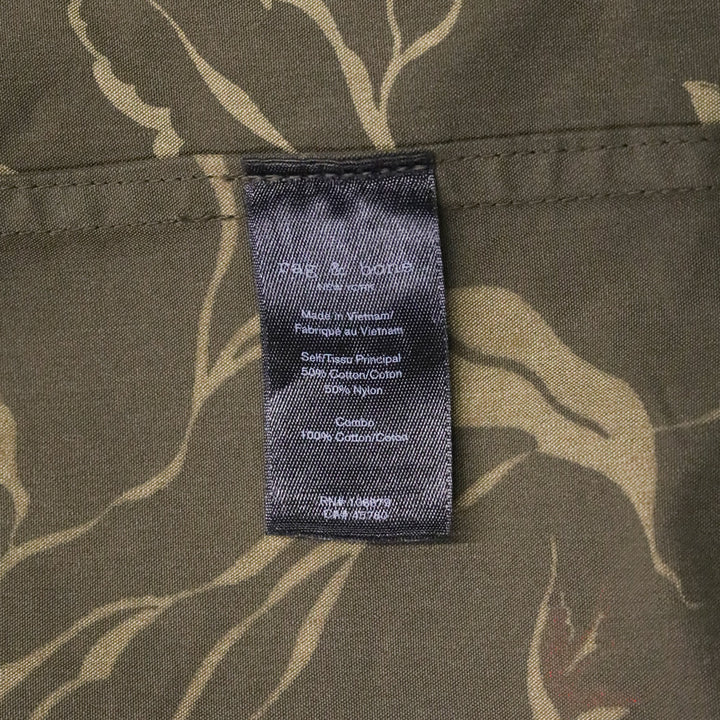 Rag & Bone Olive Floral/Bird Print Flight Shirt Jacket