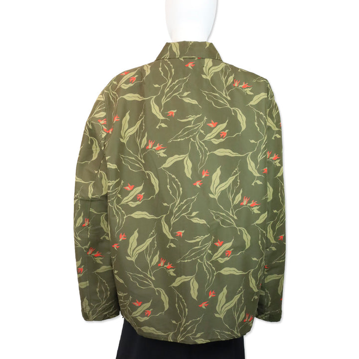Rag & Bone Olive Floral/Bird Print Flight Shirt Jacket