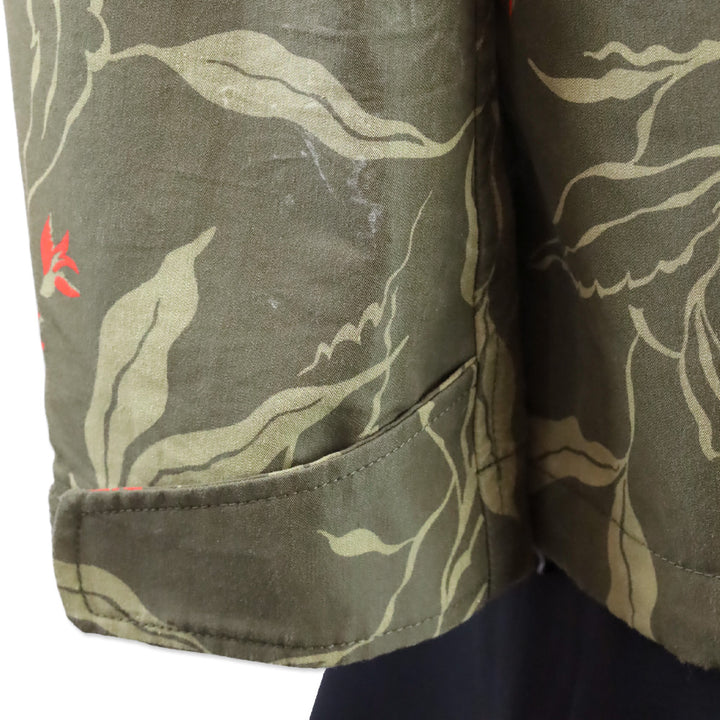 Rag & Bone Olive Floral/Bird Print Flight Shirt Jacket