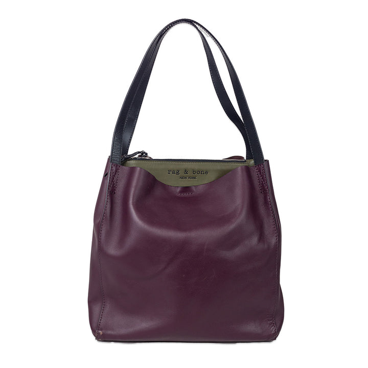 Rag & Bone Plum/Olive Leather Passenger Tote