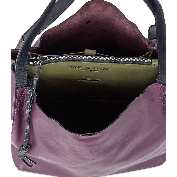 Rag & Bone Plum/Olive Leather Passenger Tote