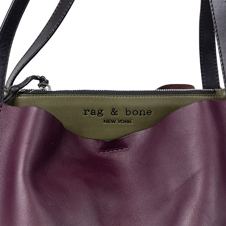 Rag & Bone Plum/Olive Leather Passenger Tote