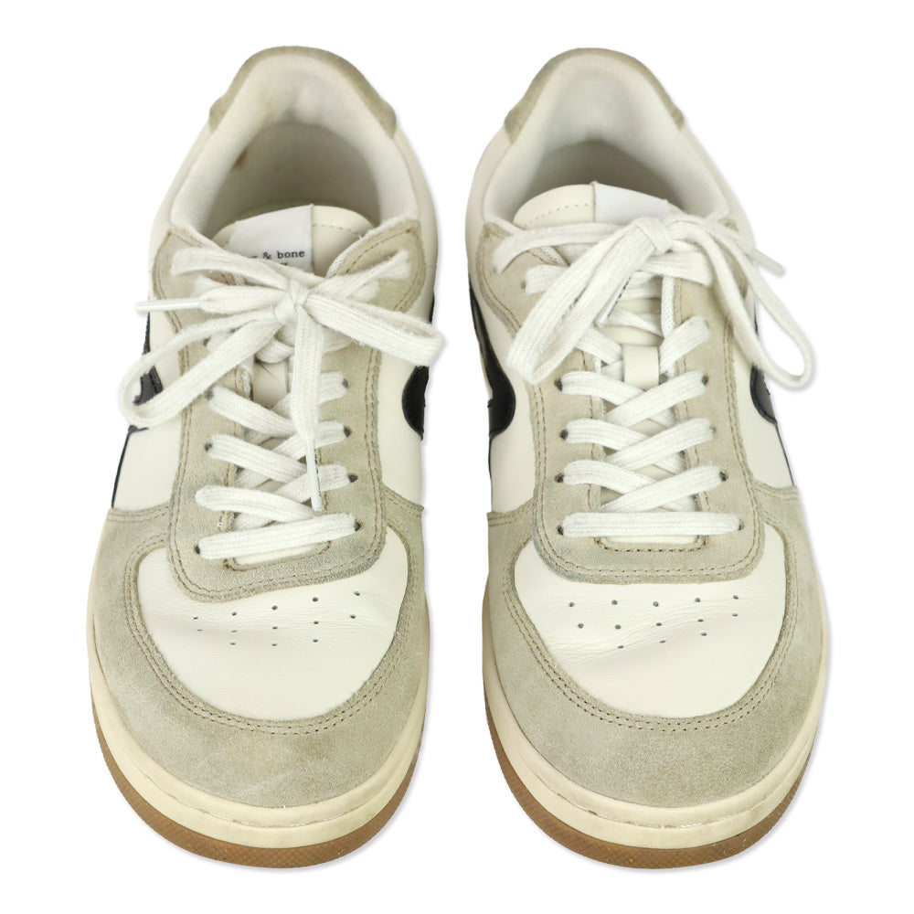 Rag & Bone Turtle Dove & Light Sand Retro Court Low-Top Suede Sneakers