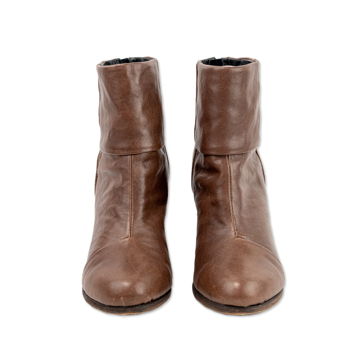 Rag & Bone Round Toe Brown Leather Ankle Boot