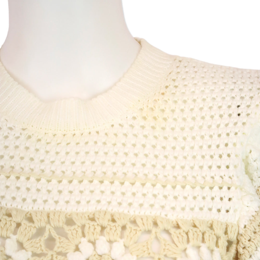 Rails Penelope Ivory Oat Crochet Stripe Sweater