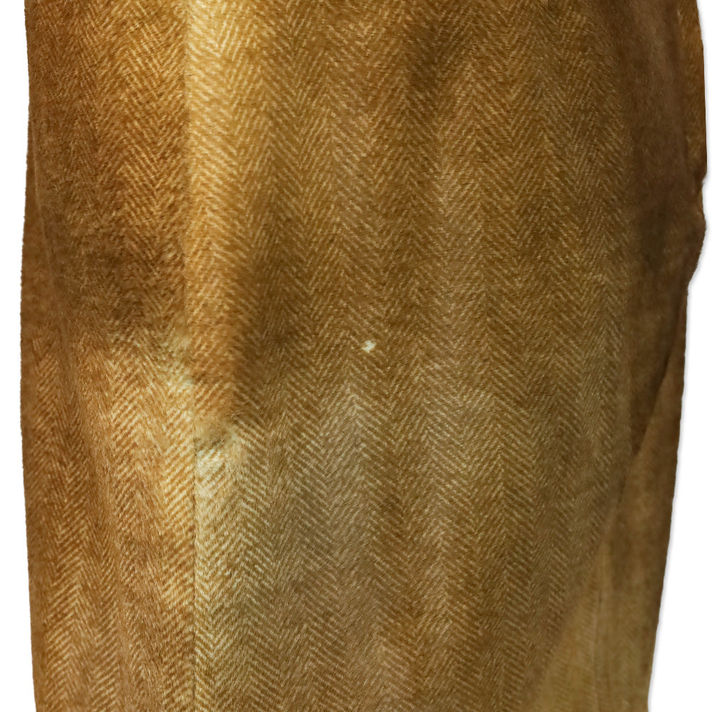 Ralph Lauren Black Label Brown Herringbone Calf Hair Midi Skirt