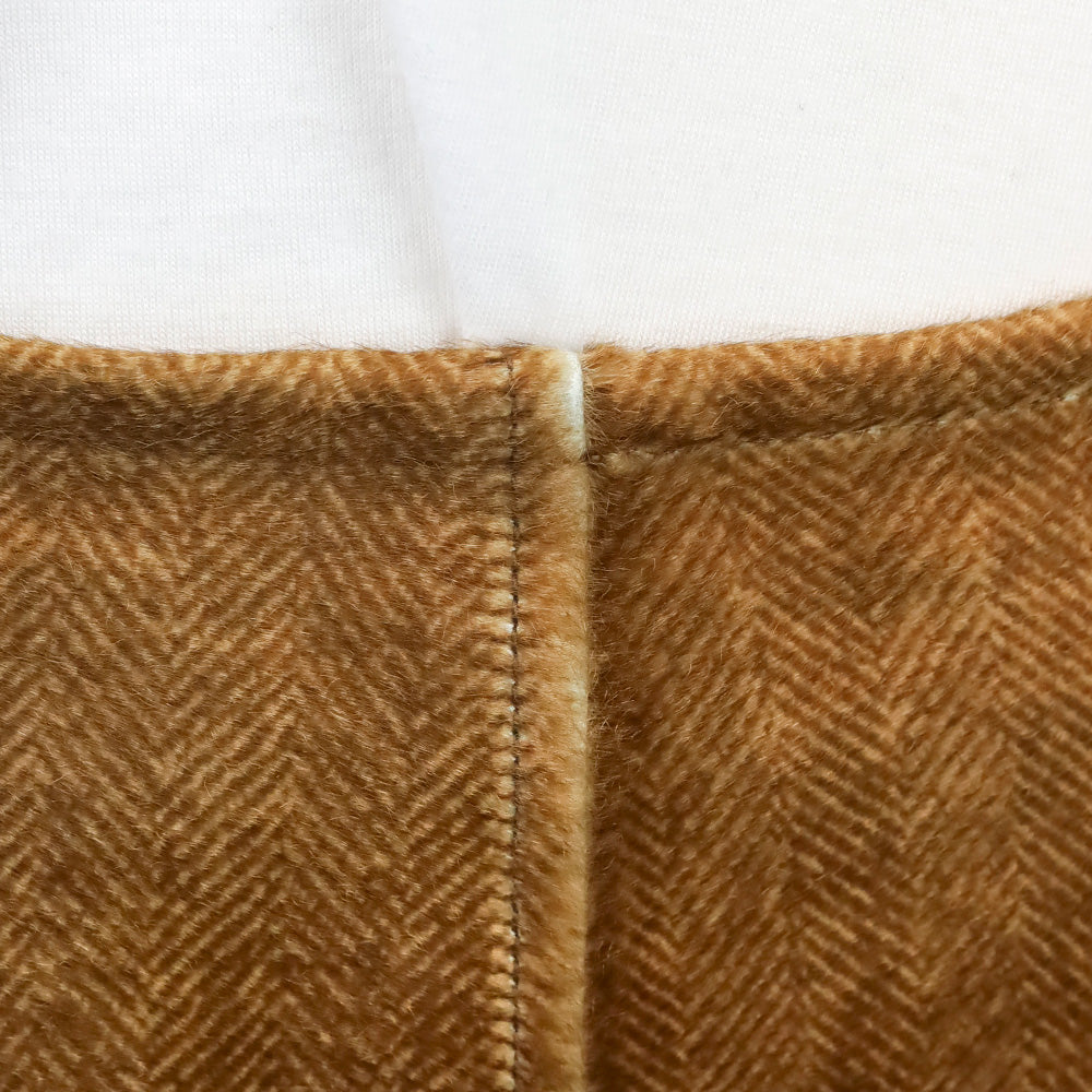 Ralph Lauren Black Label Brown Herringbone Calf Hair Midi Skirt