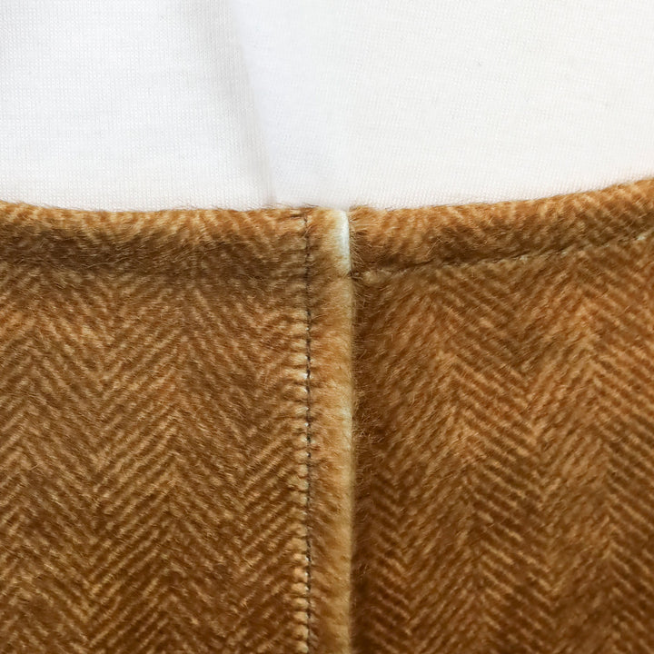 Ralph Lauren Black Label Brown Herringbone Calf Hair Midi Skirt