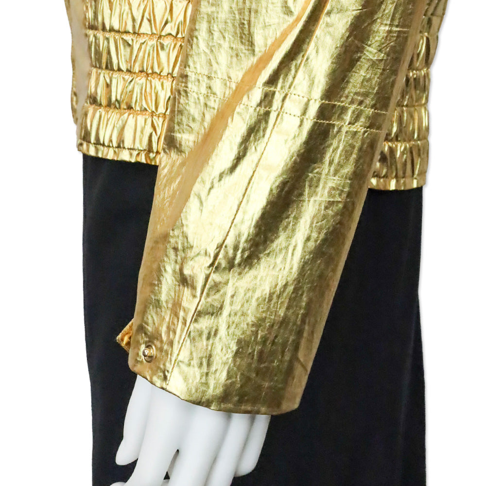 Ralph Lauren Black Label Metallic Gold Hooded Windbreaker Jacket