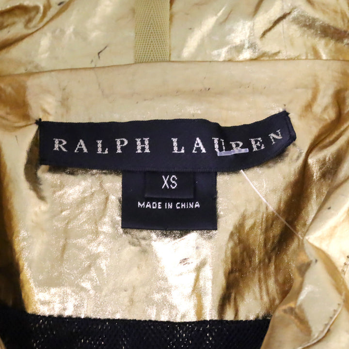 Ralph Lauren Black Label Metallic Gold Hooded Windbreaker Jacket