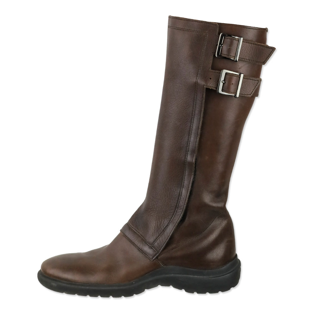 Ralph Lauren Brown Leather Buckle Riding Boots