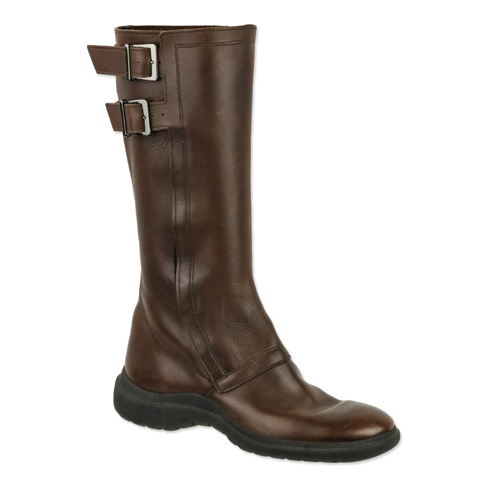Ralph Lauren Brown Leather Buckle Riding Boots