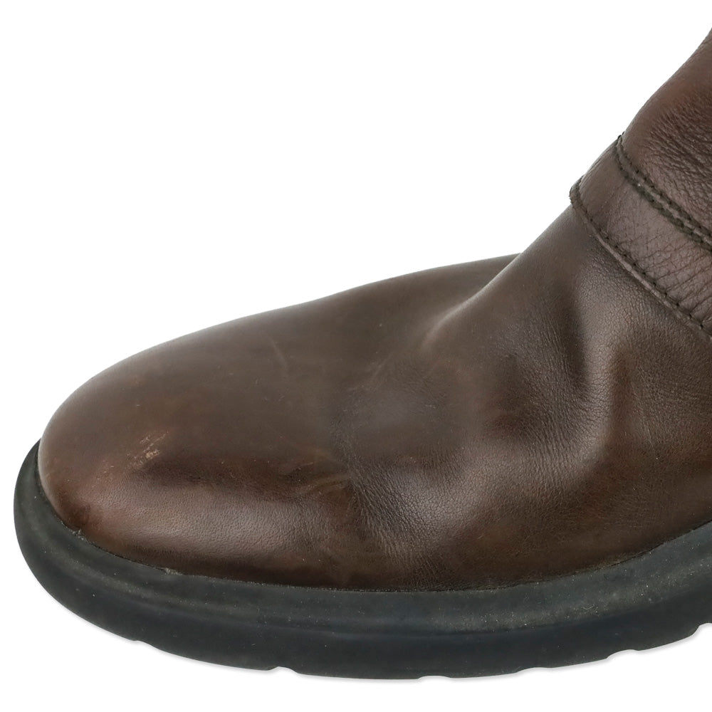 Ralph Lauren Brown Leather Buckle Riding Boots