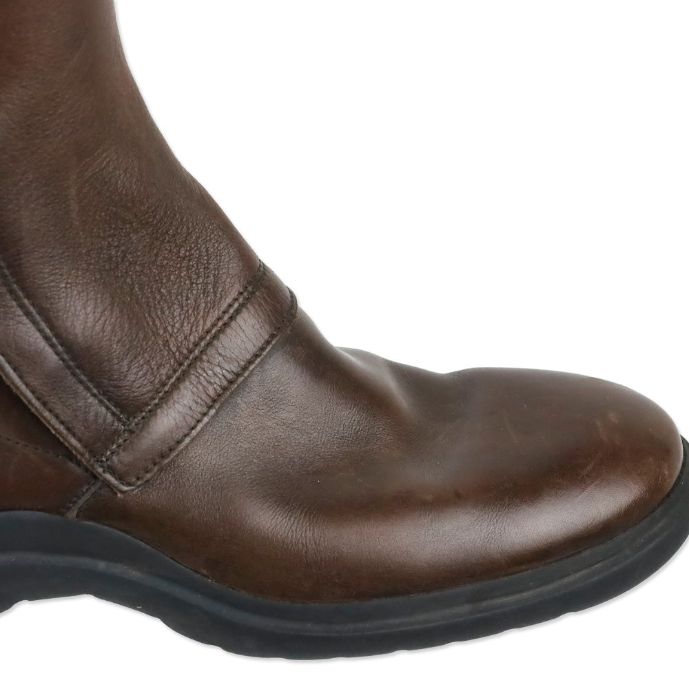 Ralph Lauren Brown Leather Buckle Riding Boots