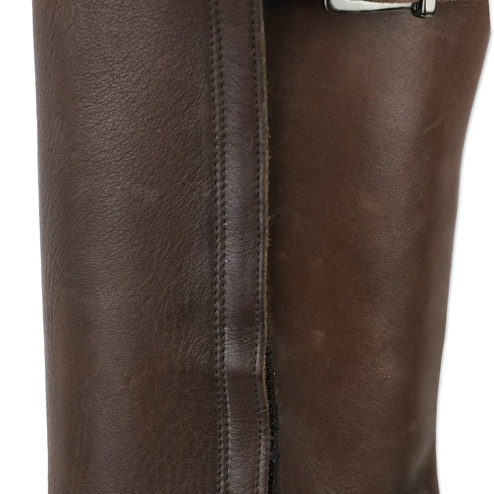 Ralph Lauren Brown Leather Buckle Riding Boots