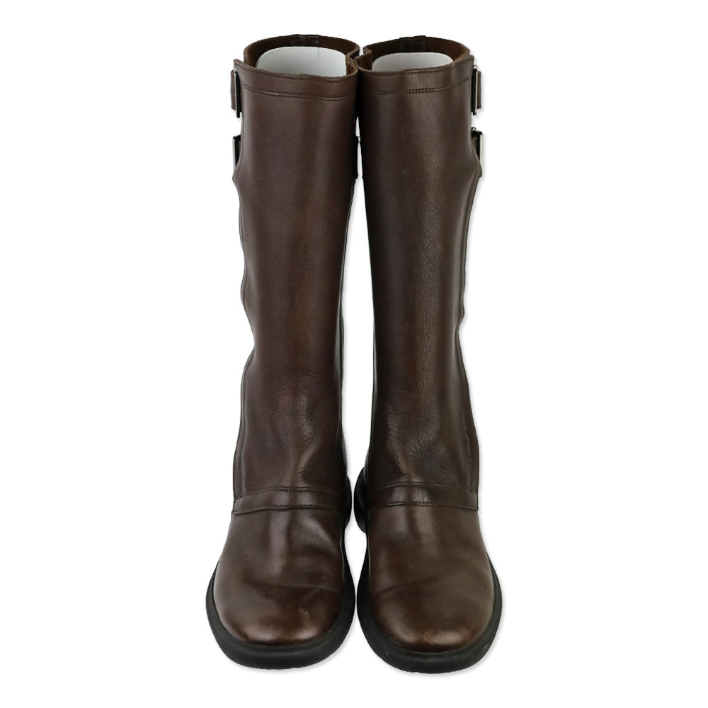 Ralph Lauren Brown Leather Buckle Riding Boots