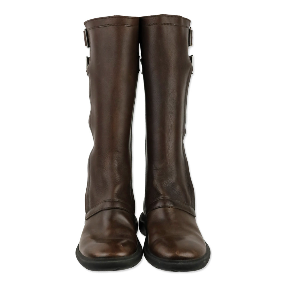 Ralph Lauren Brown Leather Buckle Riding Boots