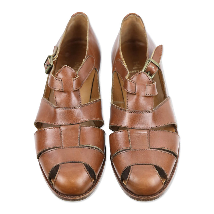 Ralph Lauren Brown Leather Fisherman Sandals