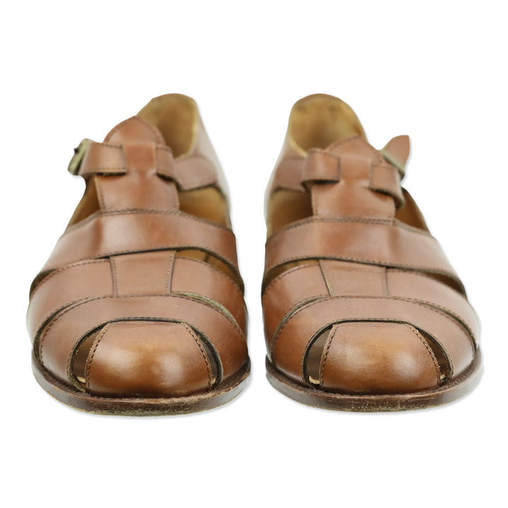 Ralph Lauren Brown Leather Fisherman Sandals