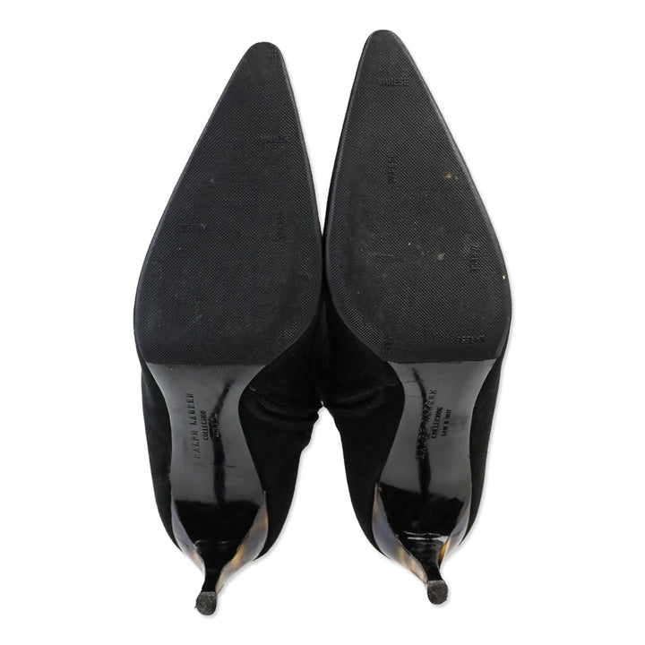 Ralph Lauren Collection Black Suede Zip Knee-High Bootie