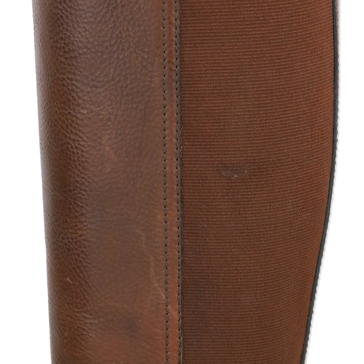 Ralph Lauren Collection Brown Leather Elastic Back Harness Riding Boots