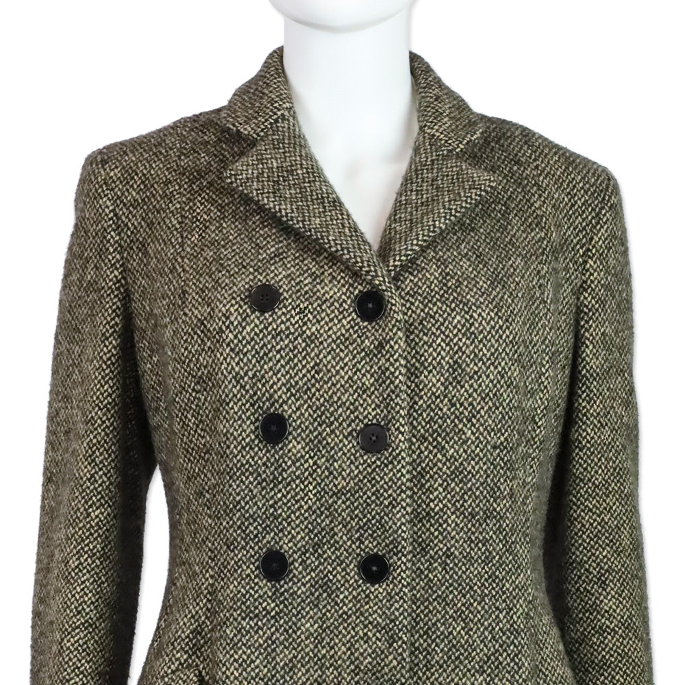 Ralph Lauren Collection Brown Tweed Cashmere Double-Breasted Peacoat