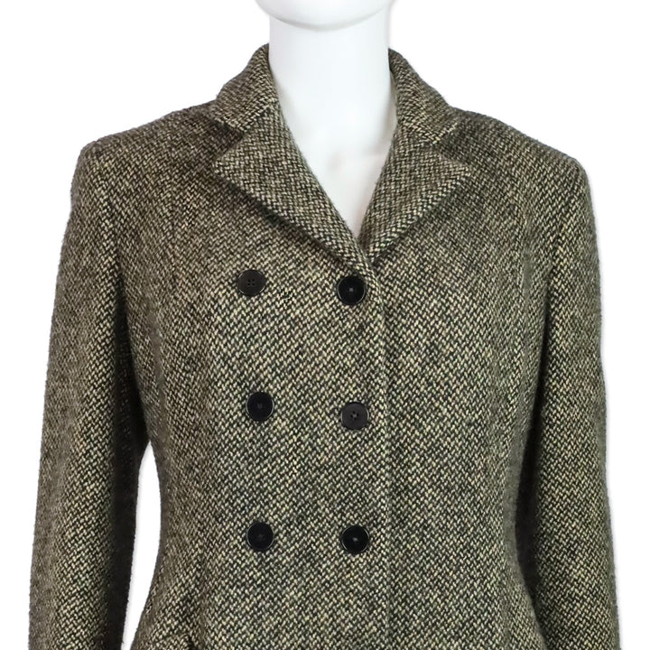 Ralph Lauren Collection Brown Tweed Cashmere Double-Breasted Peacoat