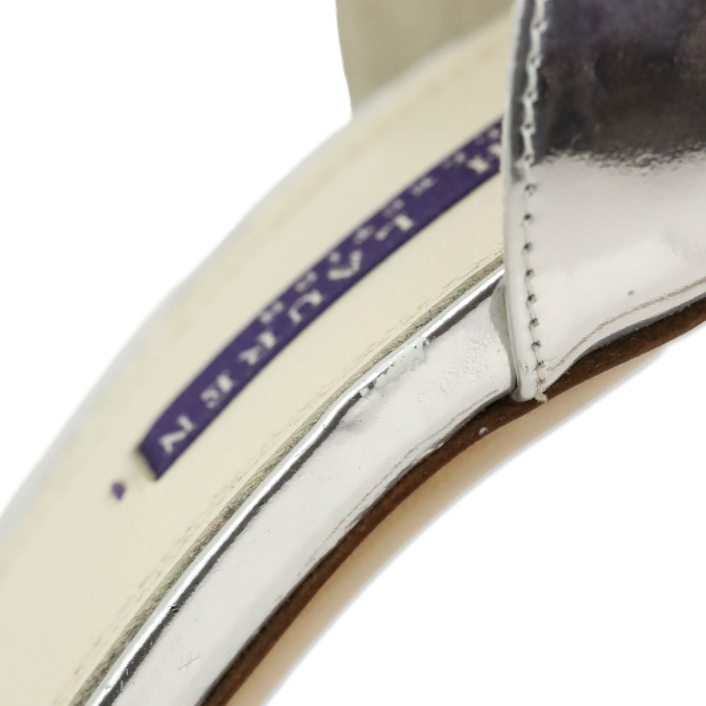 Ralph Lauren Collection Metallic Silver Ankle-Strap D'Orsay Sandal
