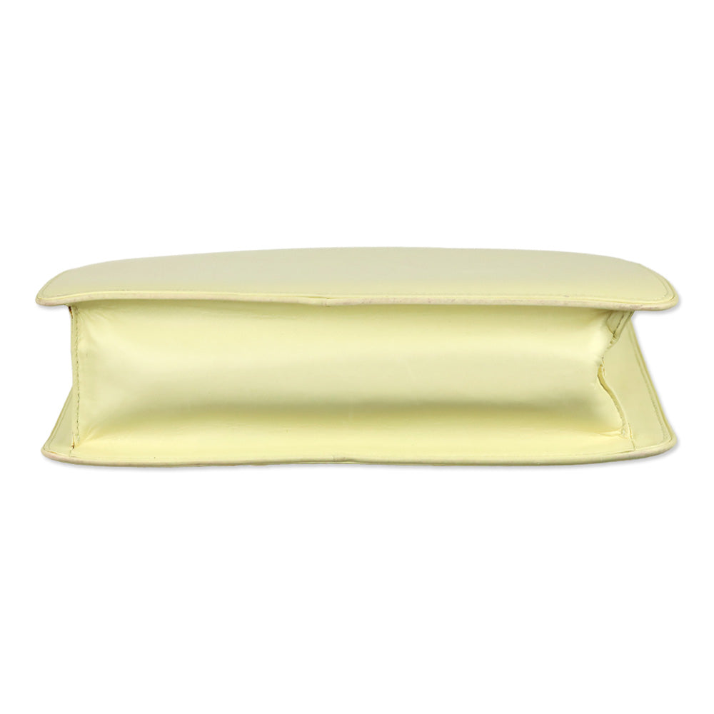 Ralph Lauren Cream Brushed Leather Gold Chain Shoulder Bag