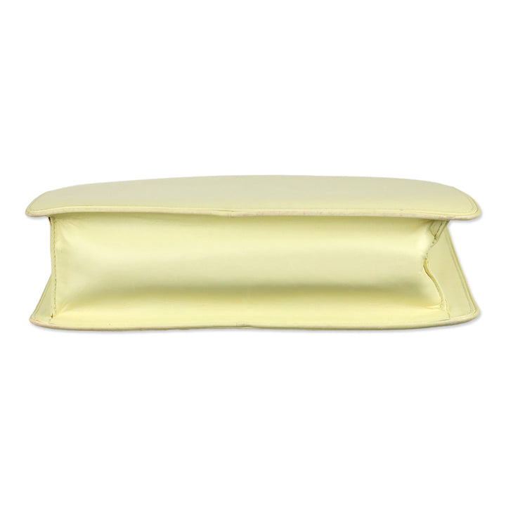 Ralph Lauren Cream Brushed Leather Gold Chain Shoulder Bag