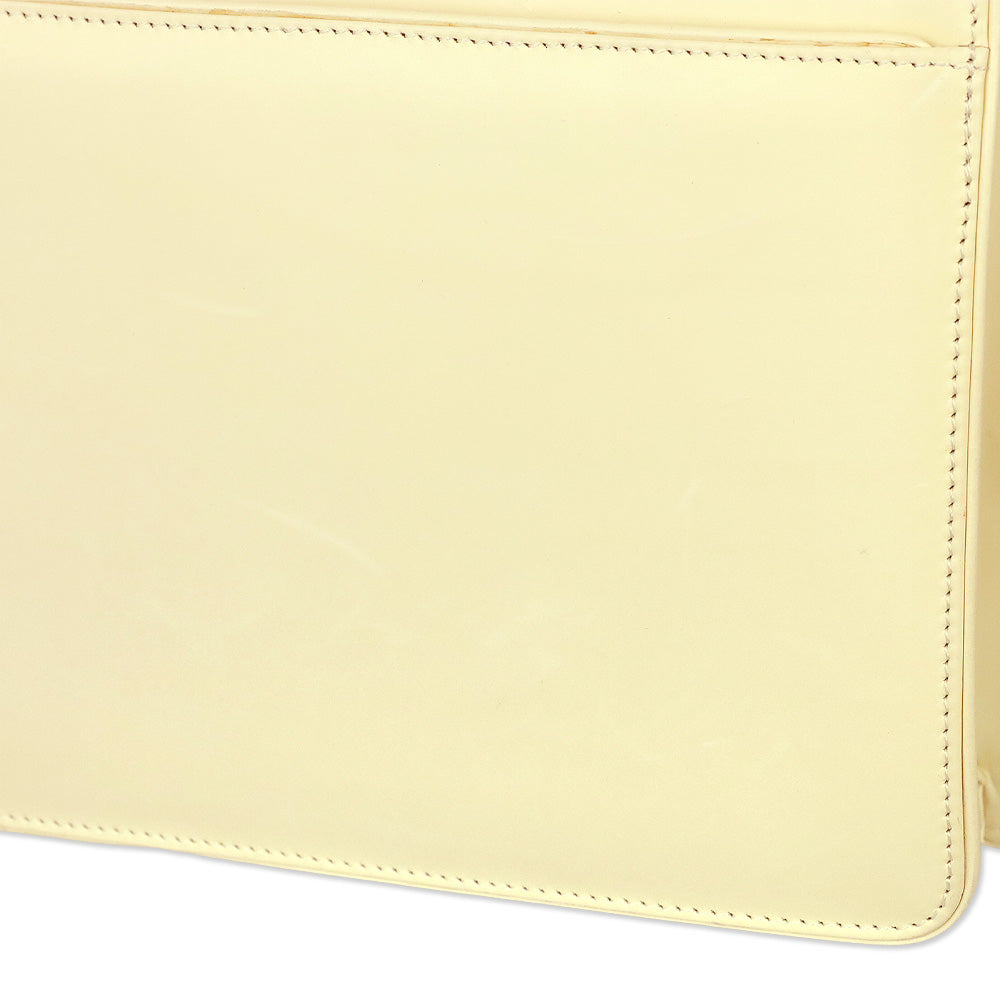 Ralph Lauren Cream Brushed Leather Gold Chain Shoulder Bag