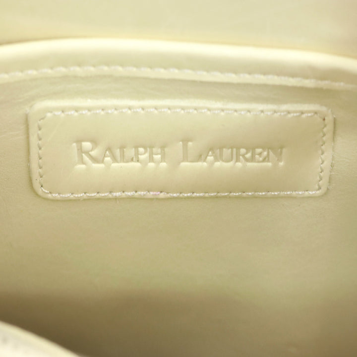 Ralph Lauren Cream Brushed Leather Gold Chain Shoulder Bag