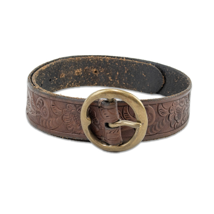 Ralph Lauren Embossed Brown Leather Belt