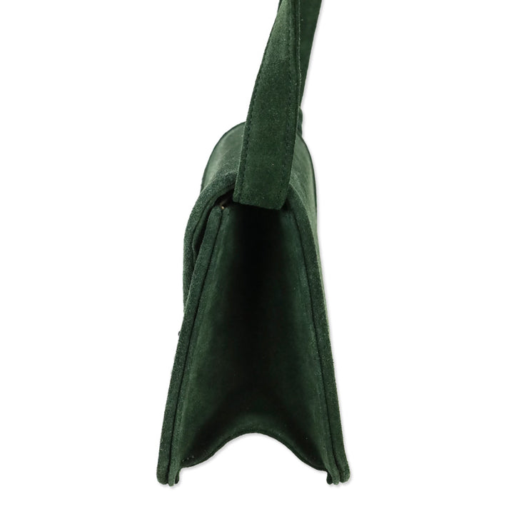 Ralph Lauren Green Suede Envelope Crossbody Bag