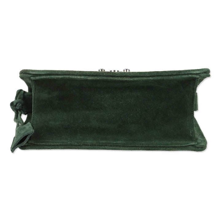 Ralph Lauren Green Suede Envelope Crossbody Bag