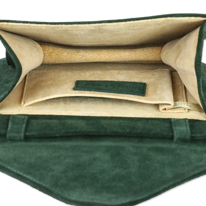 Ralph Lauren Green Suede Envelope Crossbody Bag