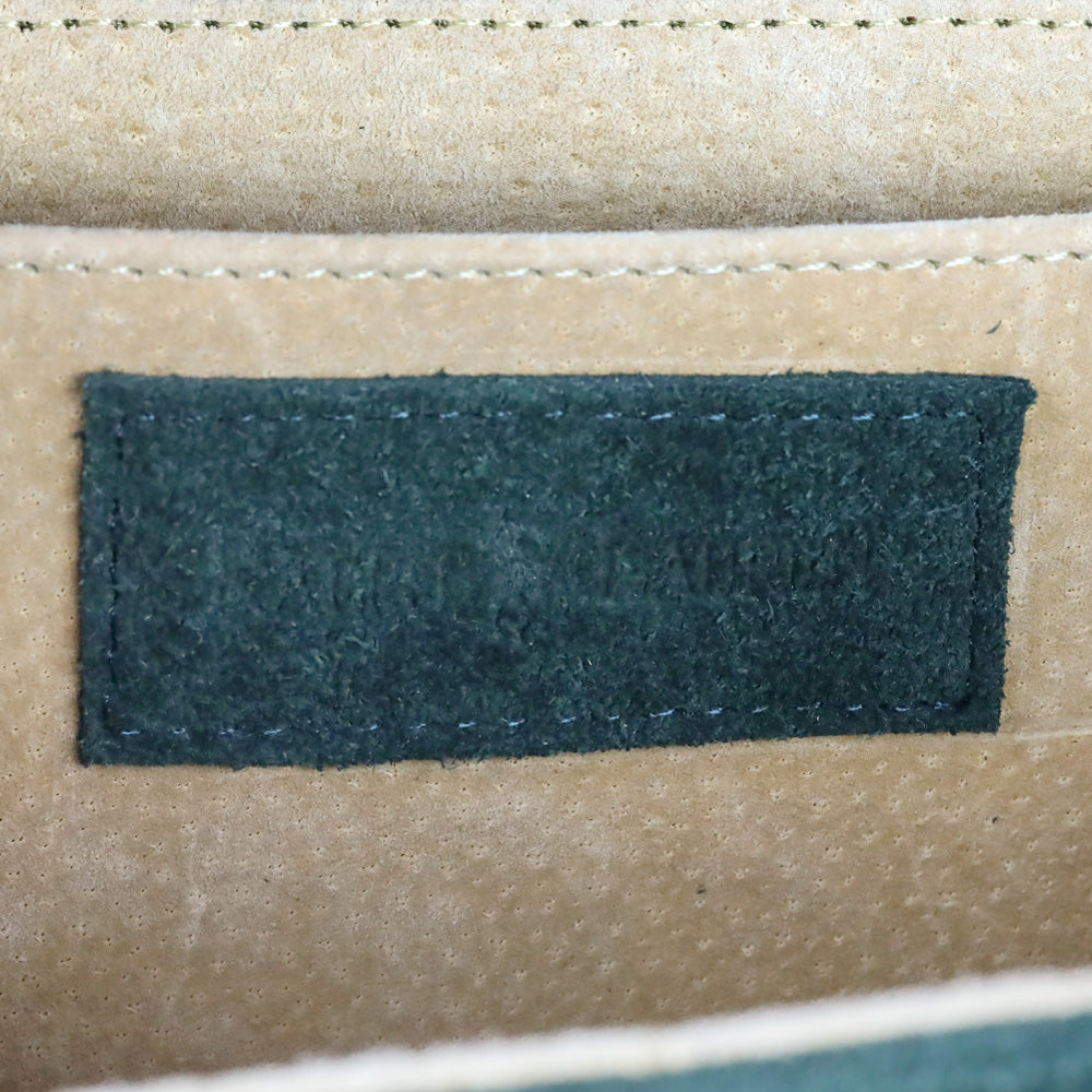 Ralph Lauren Green Suede Envelope Crossbody Bag